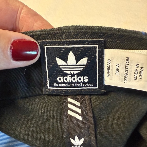 adidas baseball cap women’s black w/ white logo stitching OSFW adjustable strap - Picture 7 of 11